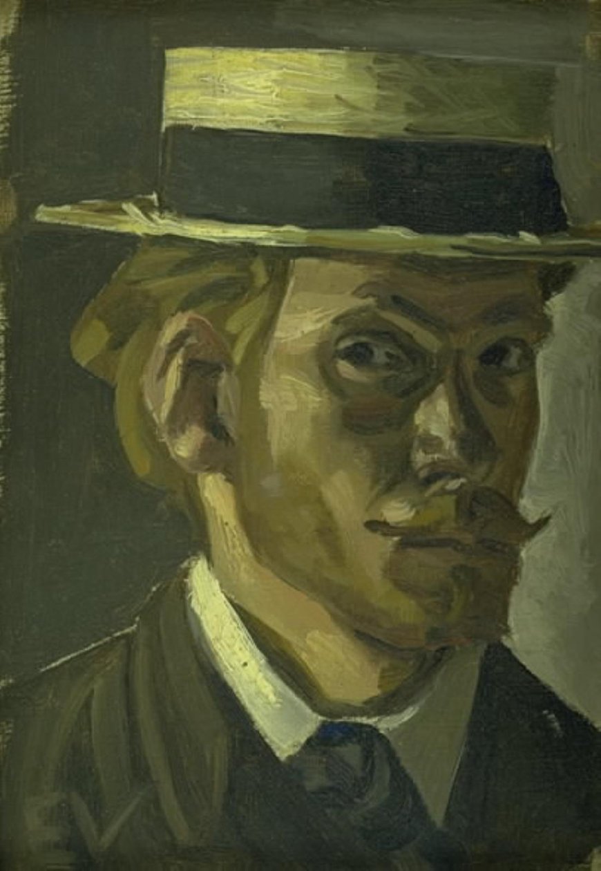 Omakuva olkihatulla tekijältä Edvard Weie