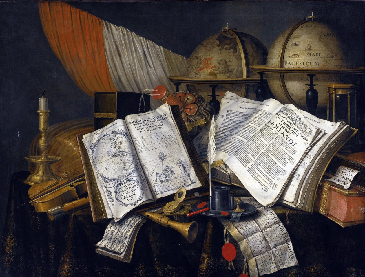 Vanitas asetelma, Edwaert Collier (1642-1708) tekijältä Edwaert Colyer or Collier