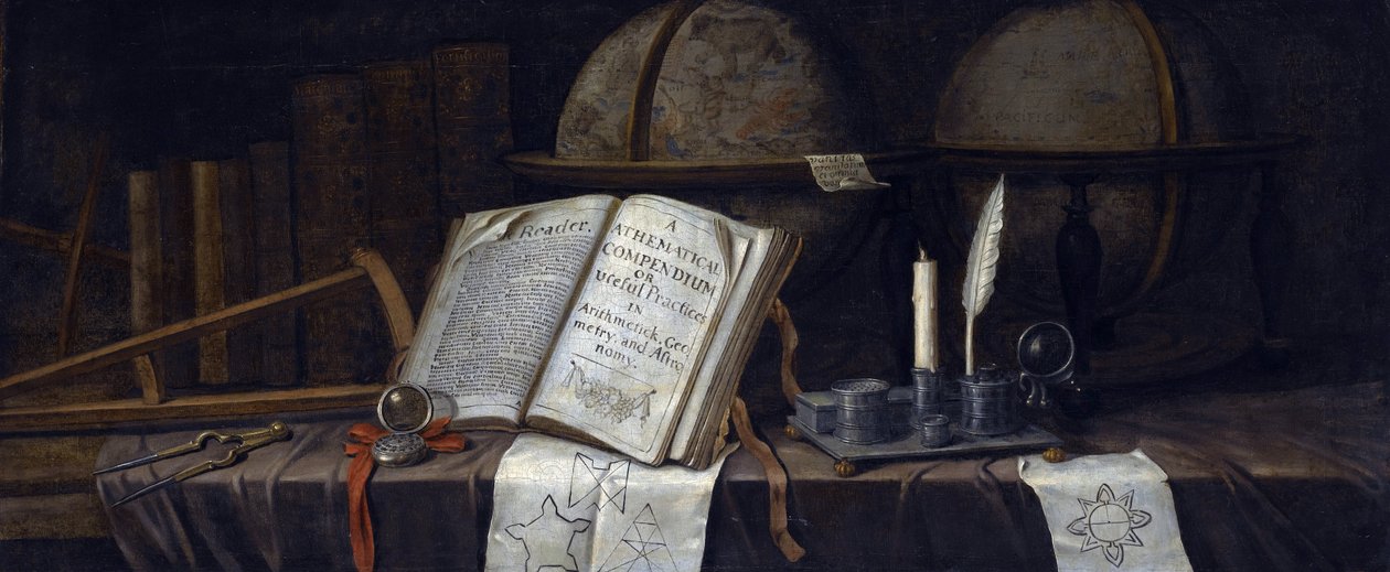 Vanitas asetelma, Edwaert Collier (1642-1708), - Öljy kankaalle, 41,9x98,8 - Yksityiskokoelma tekijältä Edwaert Colyer or Collier