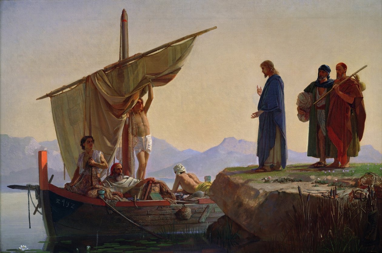 Kristus kutsuu apostolit Jaakobin ja Johanneksen, 1869 tekijältä Edward A. Armitage