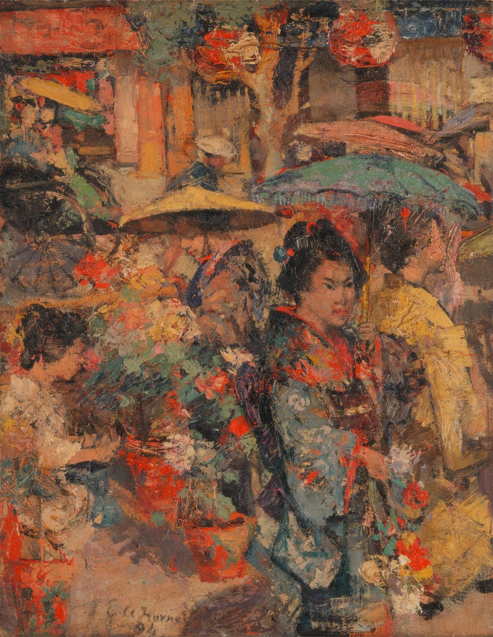 Kukkamarkkinat, Nagasaki tekijältä Edward Atkinson Hornel