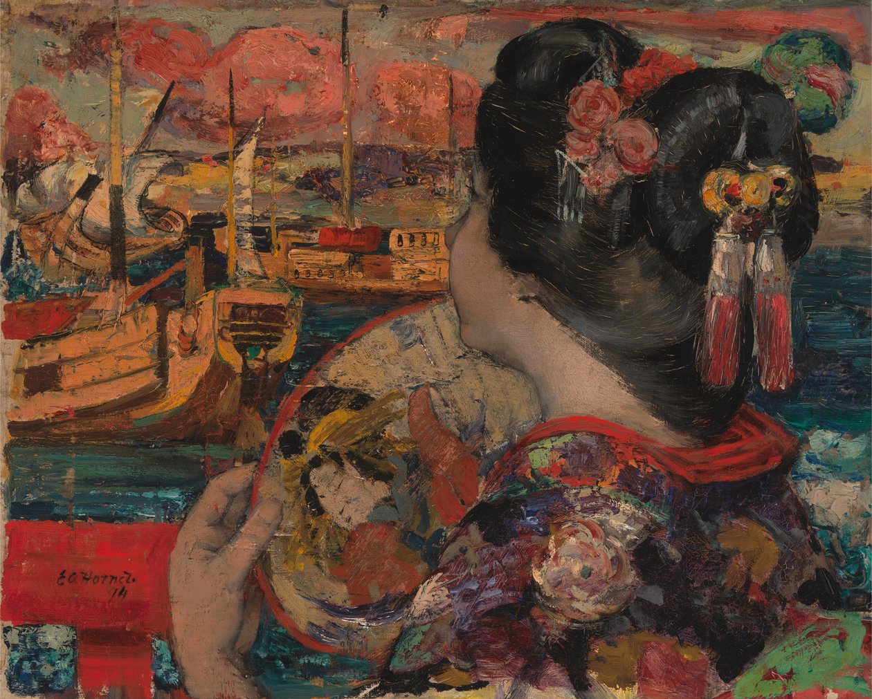 Parveke, Yokohama tekijältä Edward Atkinson Hornel