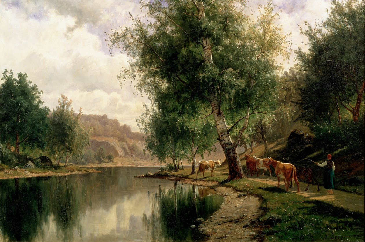 Kesämaisema, 1877 tekijältä Edward Bergh