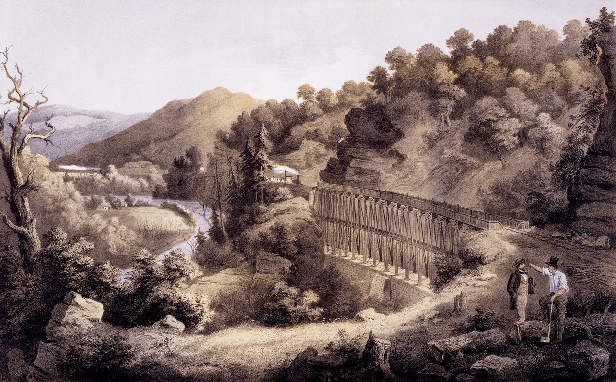 Viaduct on Cheat River, Album of Virginia, 1858 tekijältä Edward Beyer