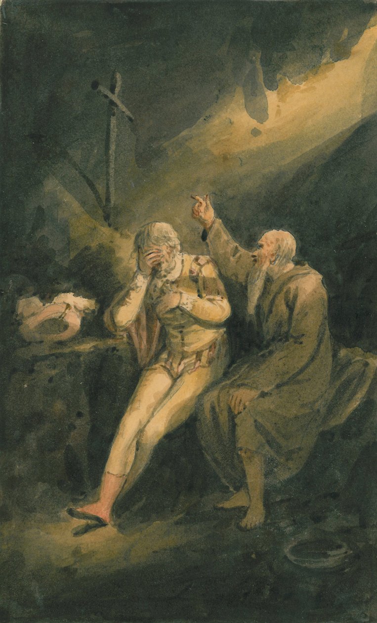 Kohtaus elokuvasta "As You Like It", n. 1798-1819 tekijältä Edward Bird