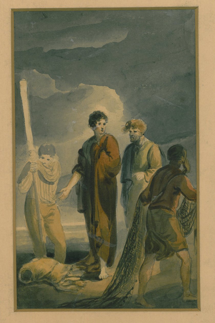 Kohtaus elokuvasta "Perikles, Tyyron prinssi", noin 1790-1819. tekijältä Edward Bird