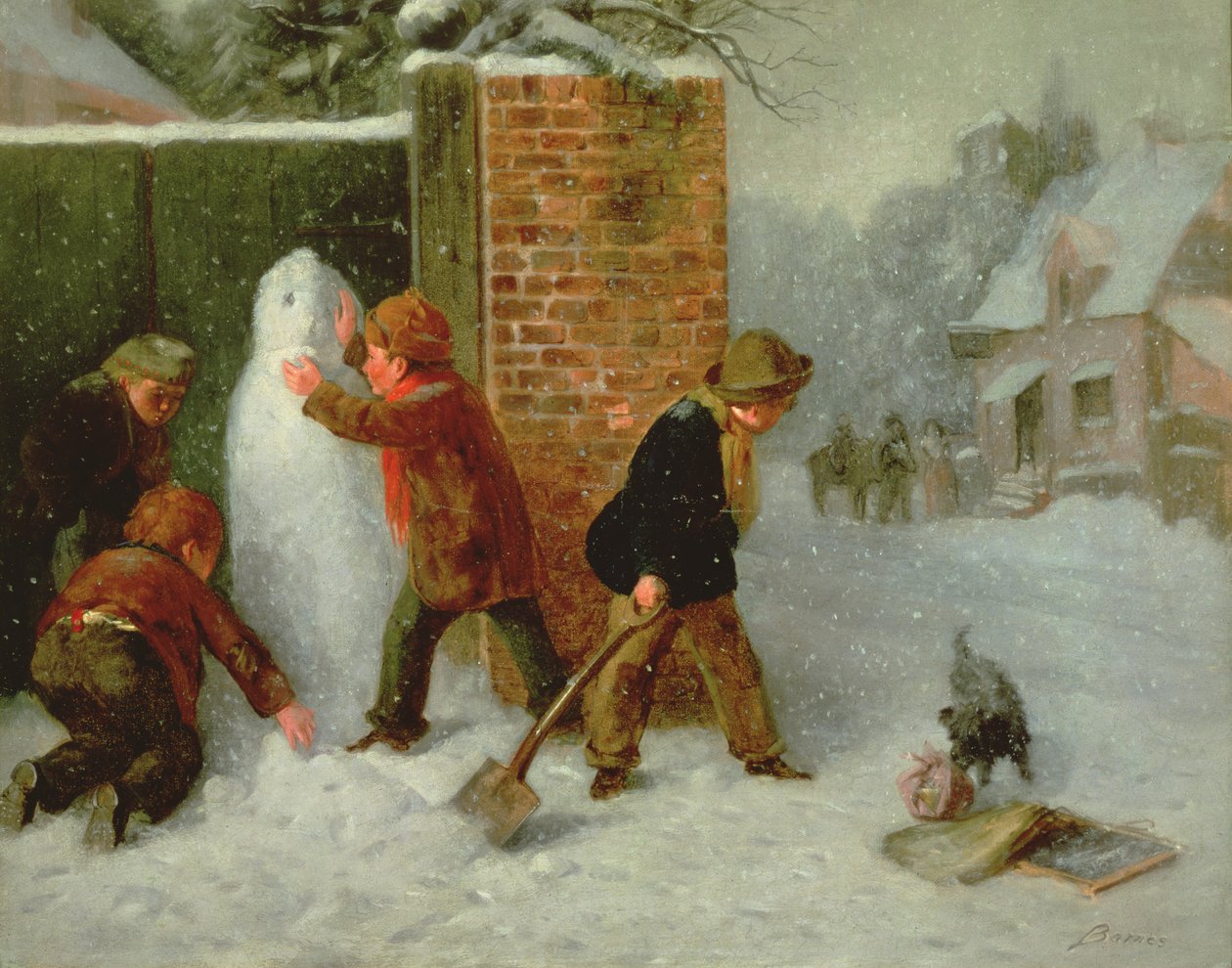 Lumiukko (öljy) tekijältä Edward Charles Barnes