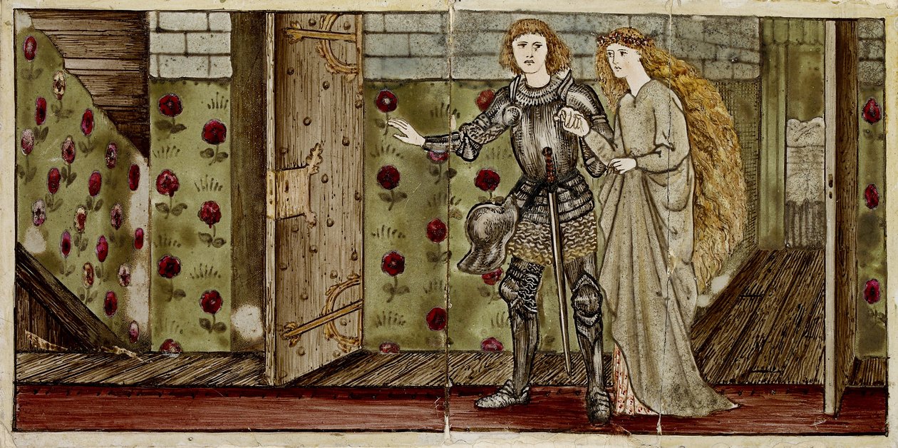 Kuudentoista laatan sarja, jotka on järjestetty pareittain muodostamaan kahdeksan kuvaa "Briar Rose" -tarinasta, 1862-1865 (keraaminen) tekijältä Edward Burne Jones