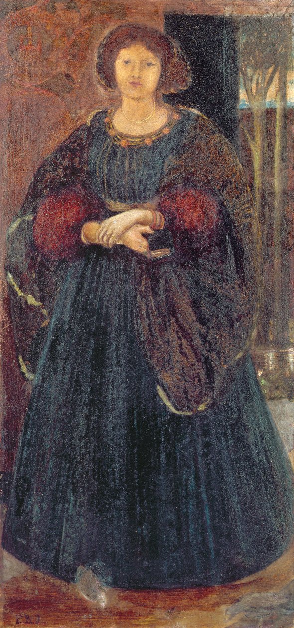 Kaunis ja Blondi ja värillinen, 1860 (wc ja vartaloväri paperilla) tekijältä Edward Burne Jones
