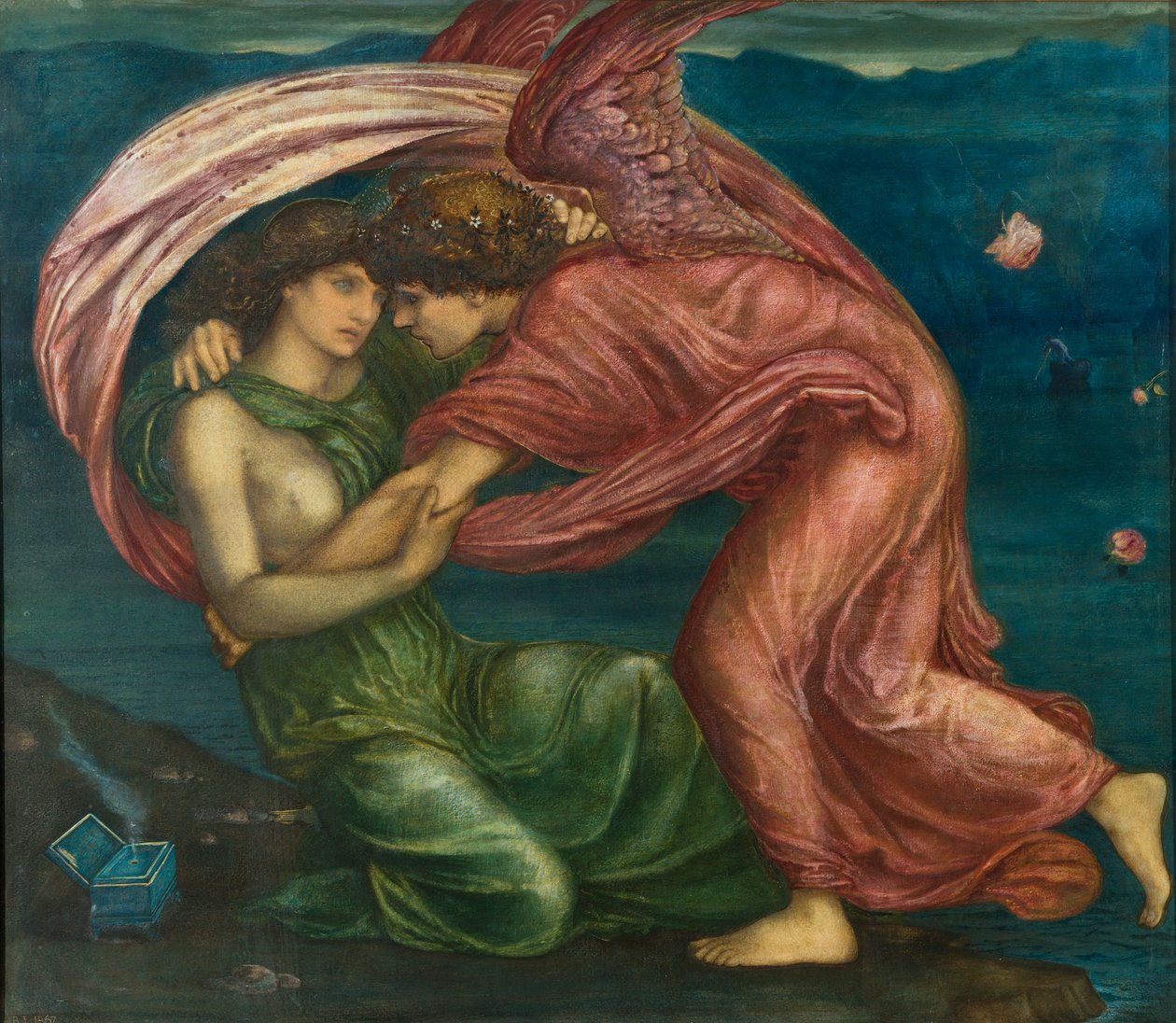 Cupid Delivering Psyche, 1867 (sekoitettu media) tekijältä Edward Burne Jones