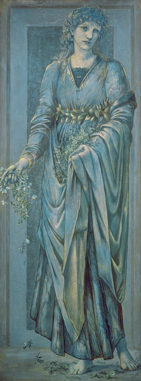 Flora (guassi ja kultamaali paperille) tekijältä Edward Burne Jones