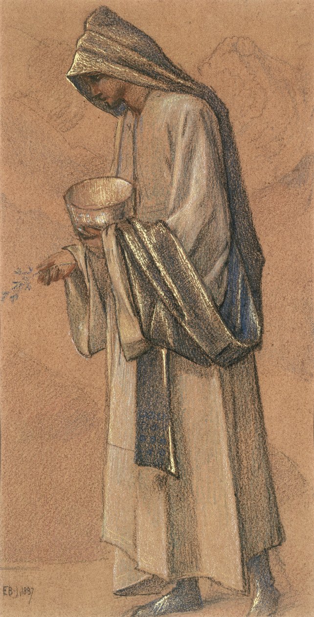 Kuningas Balthazar, 1887 (värillisiä liituja ja kultaa) tekijältä Edward Burne Jones