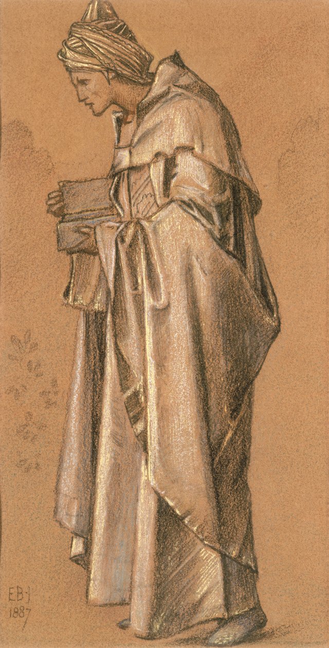 Kuningas Caspar, 1887 (värillisiä liituja ja kultaa) tekijältä Edward Burne Jones