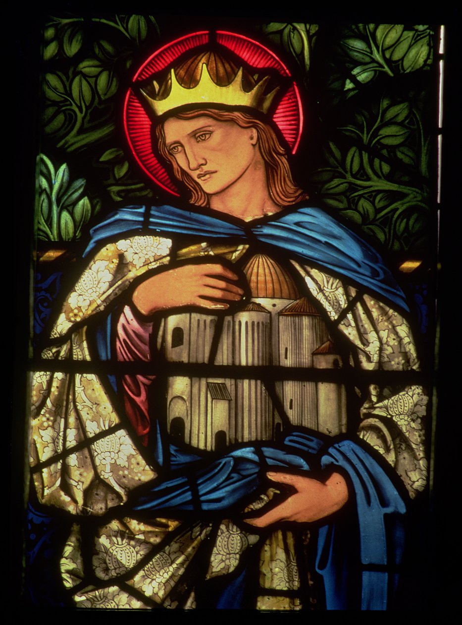 Kuningas Salomo pitelee temppeliä, 1890 (lasimaalaus) tekijältä Edward Burne Jones