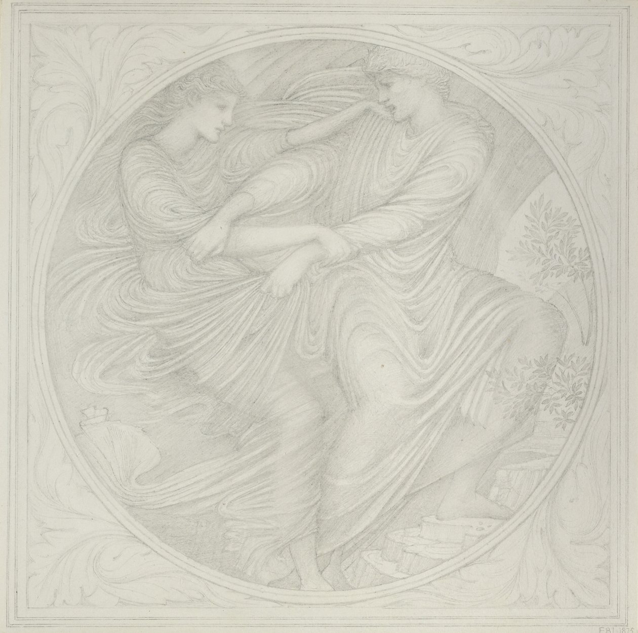 Orpheus Looks Back, 1872-75 (grafiitti paperille) tekijältä Edward Burne Jones