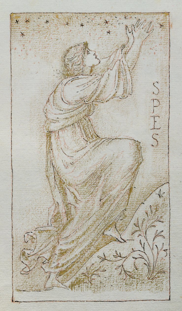 Spes (muste ja kulta paperille) tekijältä Edward Burne Jones