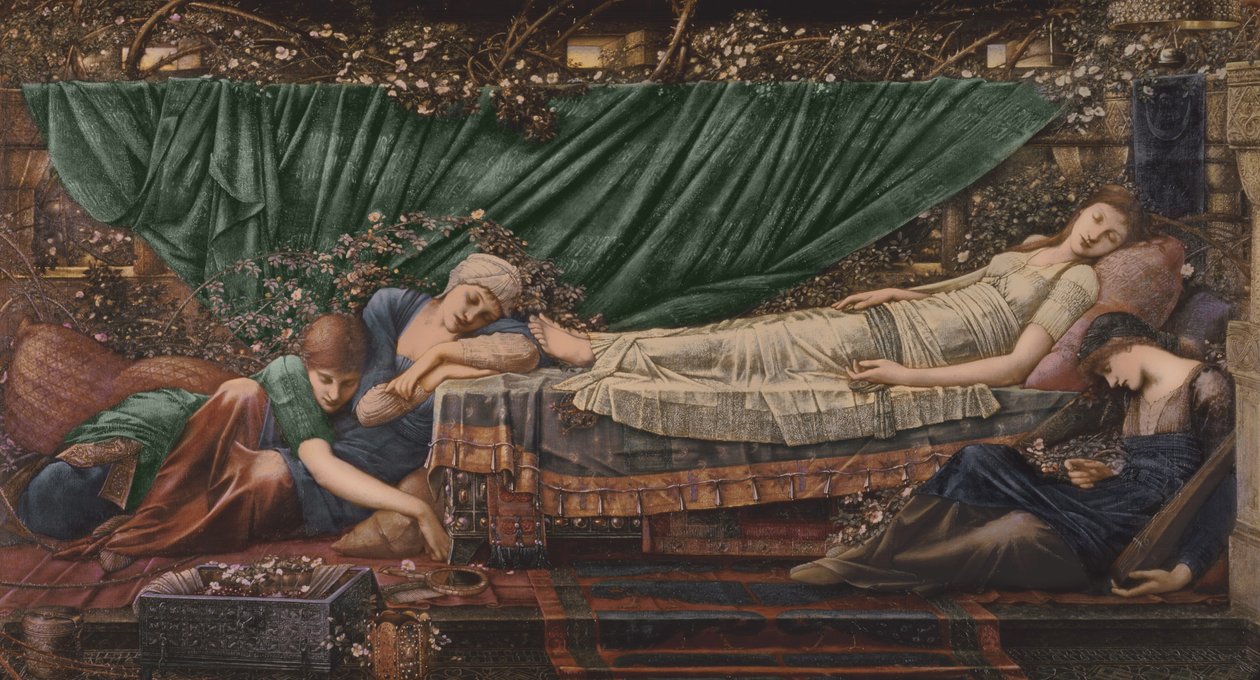 "The Briar Rose" -sarja, 4: Prinsessa oleva kaunotar, 1870-90 tekijältä Edward Burne Jones