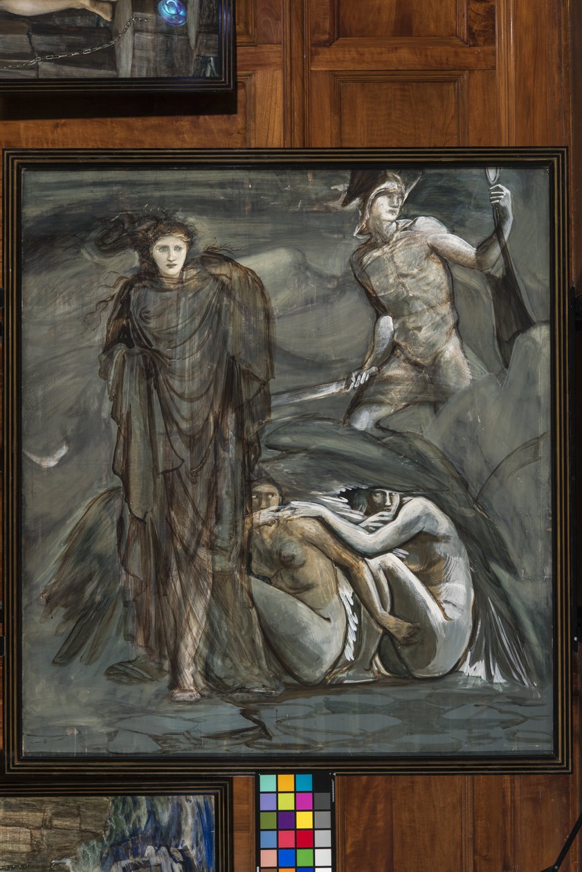 Medusan löytö, n. 1876 (guassi) tekijältä Edward Burne Jones
