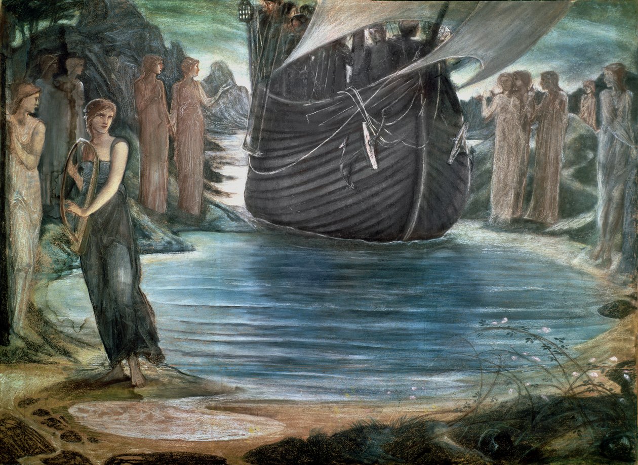 Sireenit, n. 1875 tekijältä Edward Burne Jones
