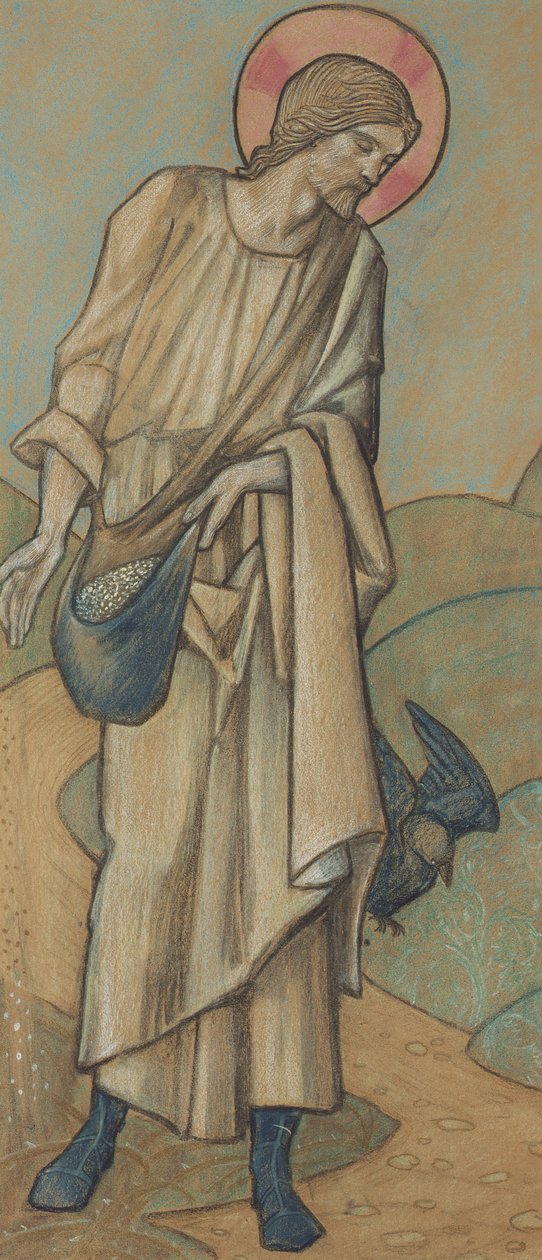 Kylväjä (värilliset liidut paperille) (pari 356958) tekijältä Edward Burne Jones