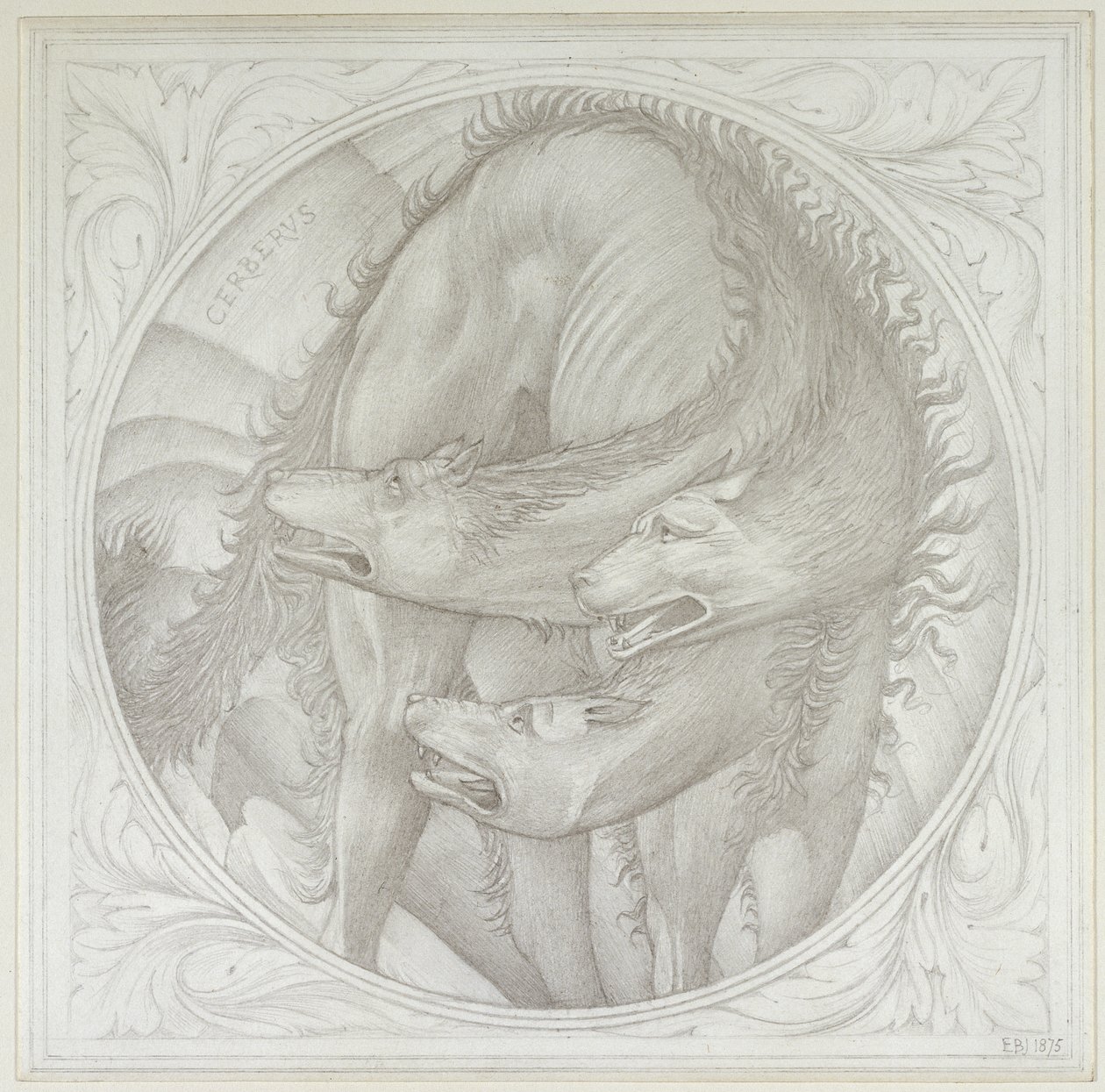 Orpheuksen tarina: Cerberus, 1875 tekijältä Edward Burne Jones
