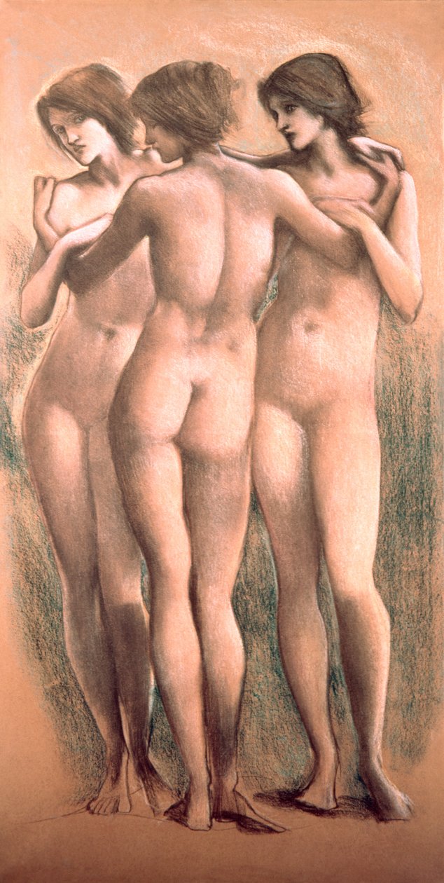 Kolme armoa, n. 1885, (pastelli) tekijältä Edward Burne Jones