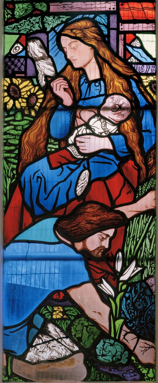 Aadam ja Eeva lankeemuksen jälkeen, 1857 tekijältä Edward Burne Jones