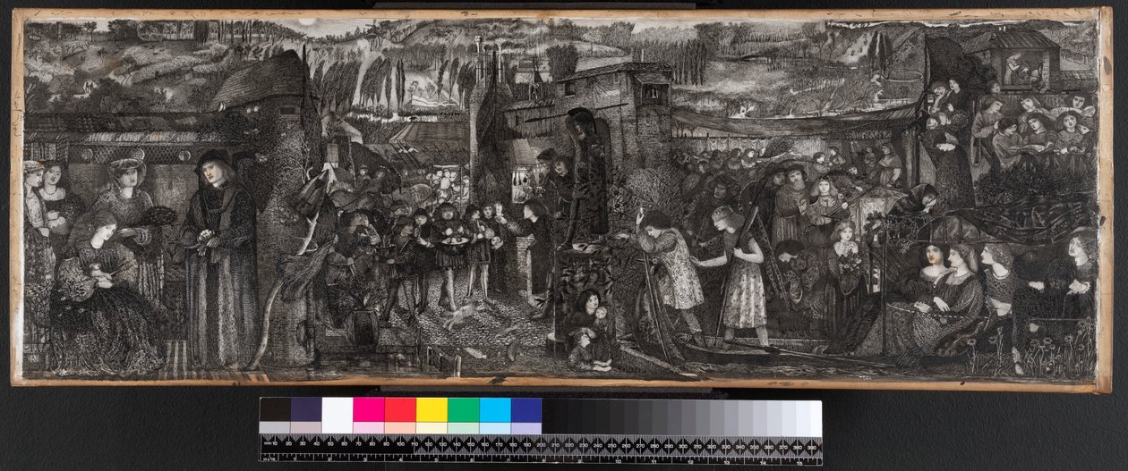 Buondelmontes Wedding, 1859 (muste ja pesu vellum) tekijältä Edward Burne Jones
