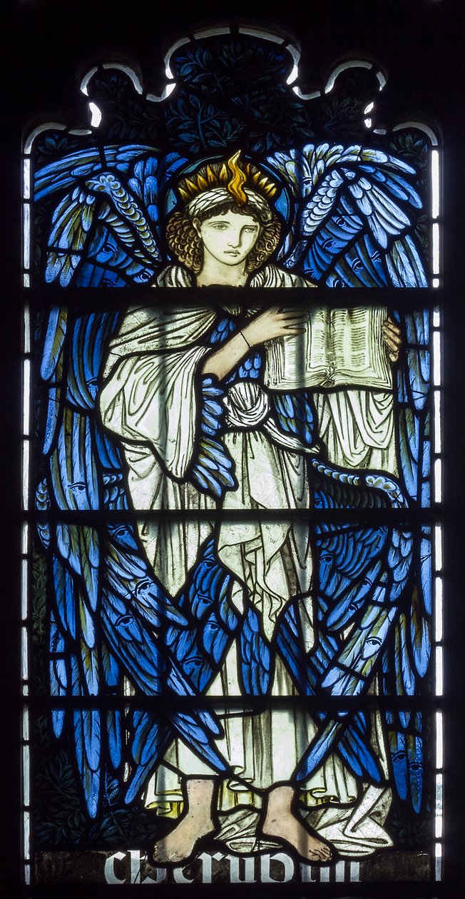 Cambridge, Jesus College Chapel, Morris & Co., Edward Burne-Jones, Cherubim, 1873 tekijältä Edward Burne Jones