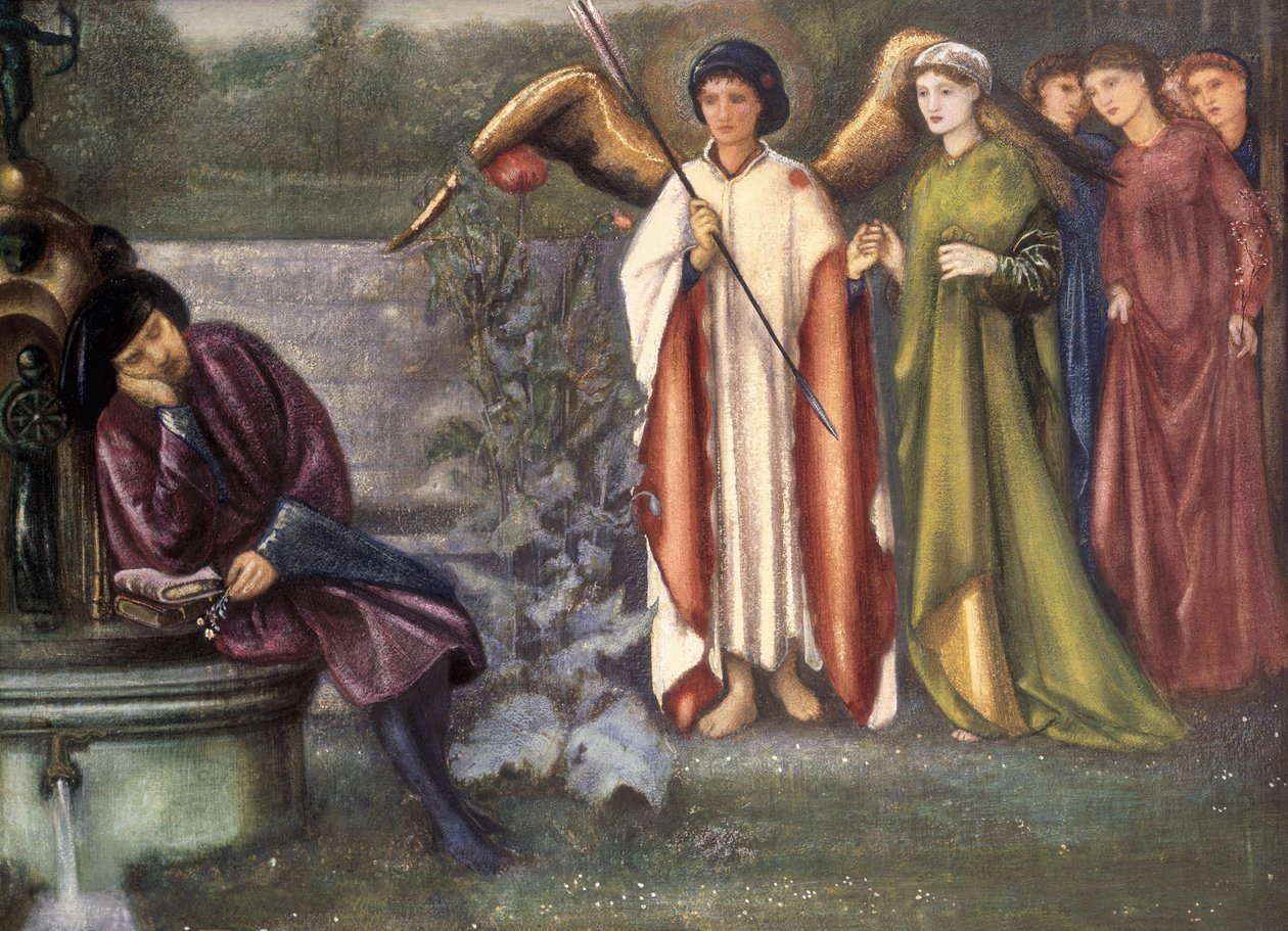 Chaucerin unelma kauniista naisista, 1865 tekijältä Edward Burne Jones