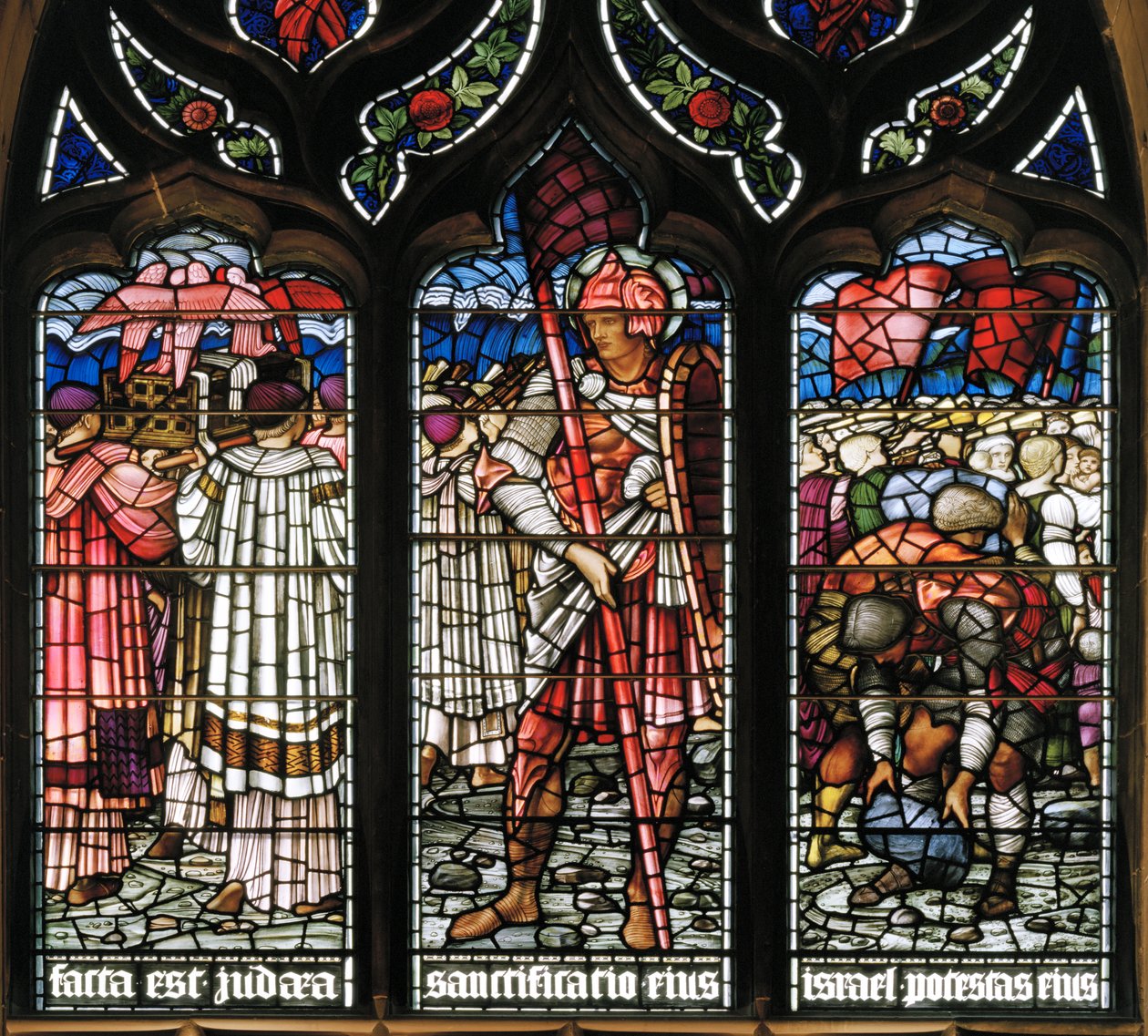 Edinburgh, St Giles Cathedral, Morris & Co., Edward Burne-Jones, Joshua, Crossing the Red Sea, 1886, Medieval Knight tekijältä Edward Burne Jones