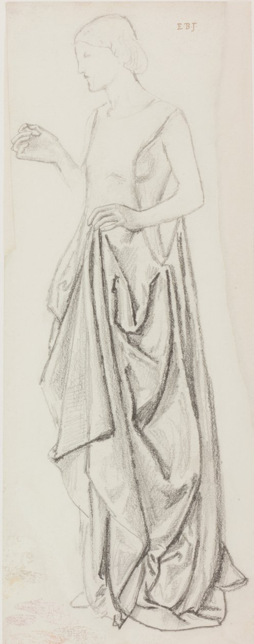 Naisfiguuri (muste ja kynä paperille) tekijältä Edward Burne Jones