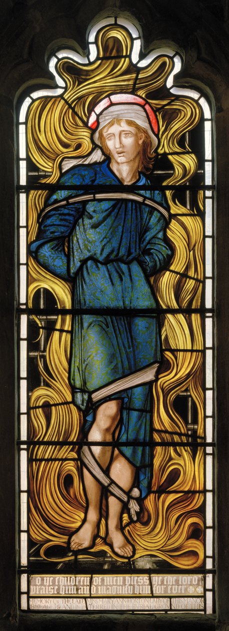 Meshach, The Fiery Furnace, West Window, 1870 tekijältä Edward Burne Jones