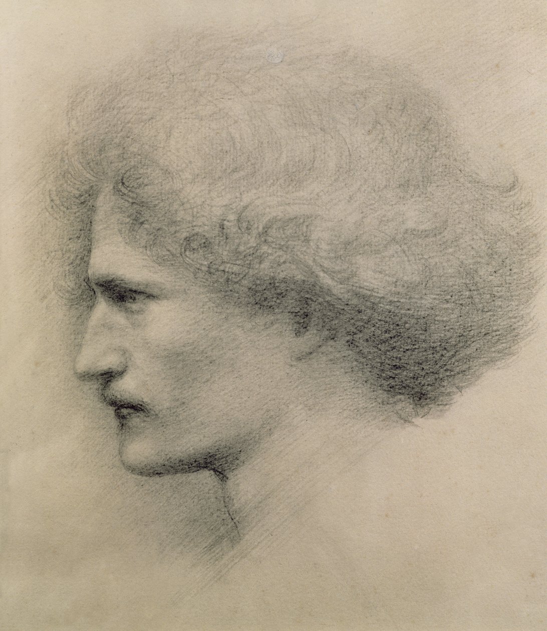 Frederick Hollyerin (1837-1933) kaivertama Ignacy Jan Paderewskin (1860-1941) muotokuva (platinotyyppi) tekijältä Edward Burne Jones