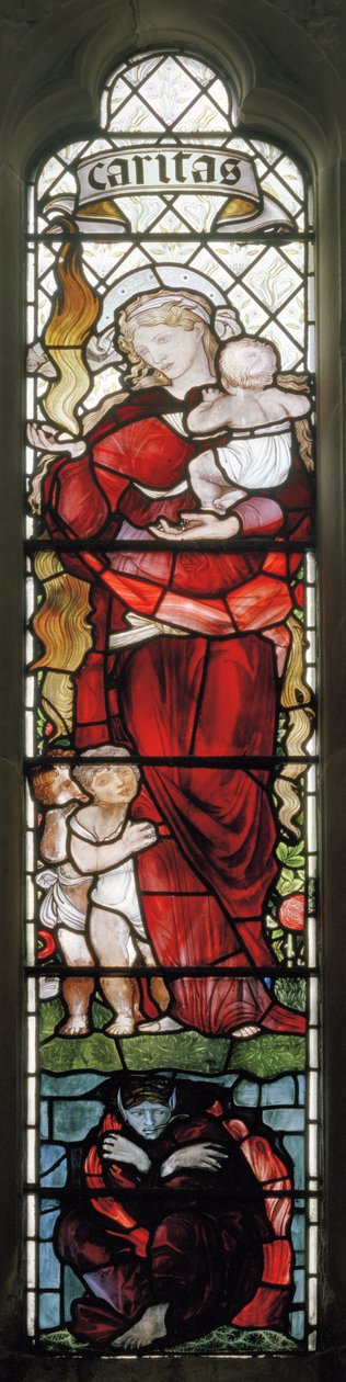 Rochdale, St Chad, Morris & Co., Edward Burne-Jones, Charity, 1902finn tekijältä Edward Burne Jones