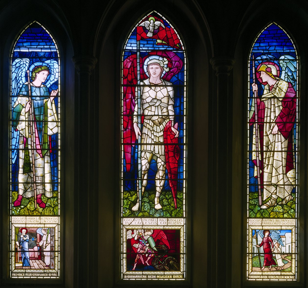 Rottingdean, St Margaret, Morris & Co., Edward Burne-Jones, East Window, St Michael jne., 1893 tekijältä Edward Burne Jones