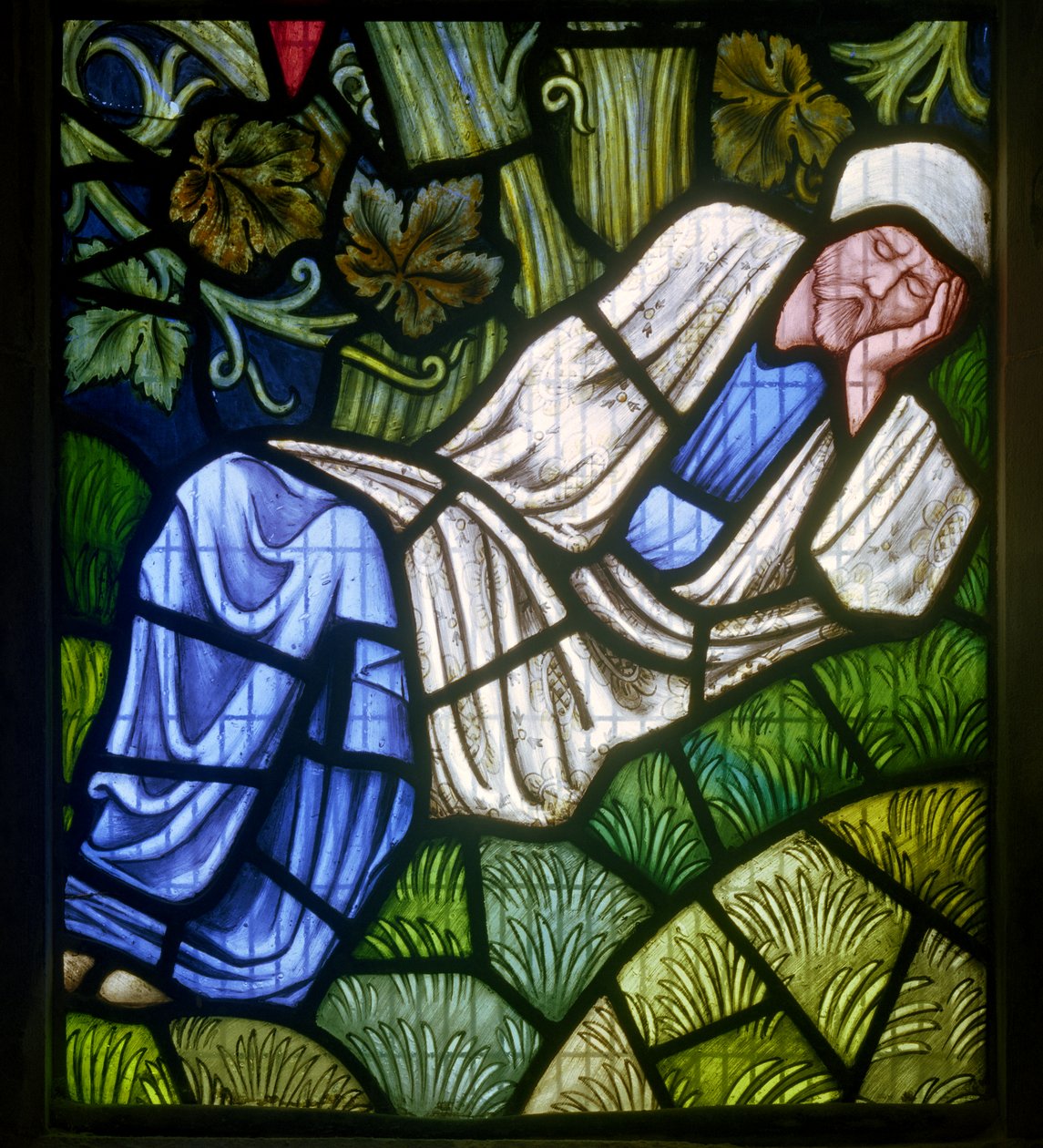 Rottingdean, St Margaret, Morris & Co., Edward Burne-Jones, The Tree Of Jesse, Burne-Jonesin omakuva, 1897 tekijältä Edward Burne Jones