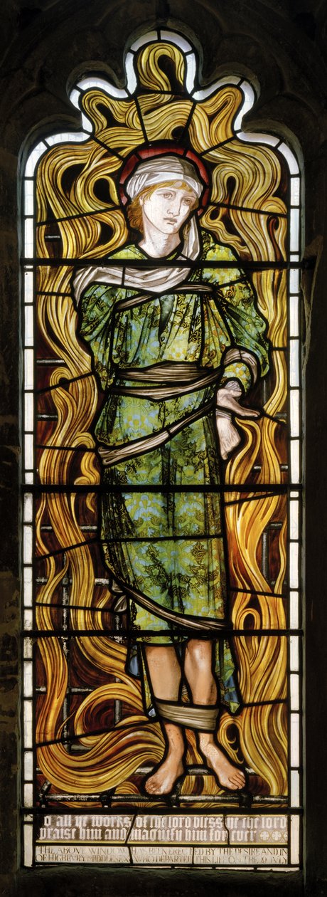 Shadrach, The Fiery Furnace, West Window, 1870 tekijältä Edward Burne Jones