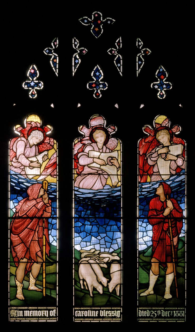 Ilmoitus paimenille, 1883 tekijältä Edward Burne Jones