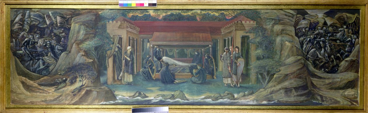 Arthurin uni Avalonissa, 1894 (guassi) tekijältä Edward Burne Jones