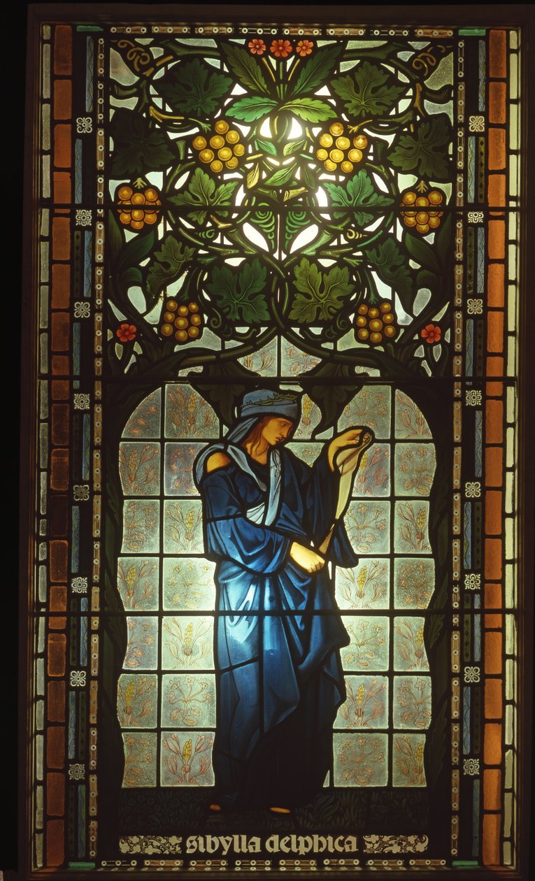 Sibylla Delphicaa kuvaava ikkuna (lasimaalaus) tekijältä Edward Burne Jones