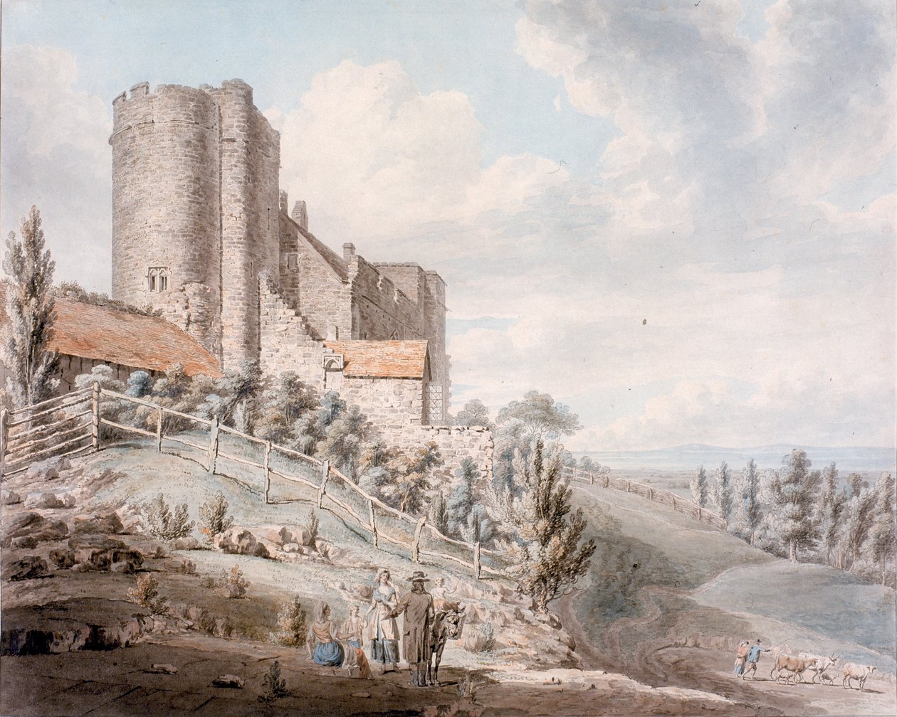 Lympne Castle, Kent, 1790 (wc kudospaperilla) tekijältä Edward Dayes