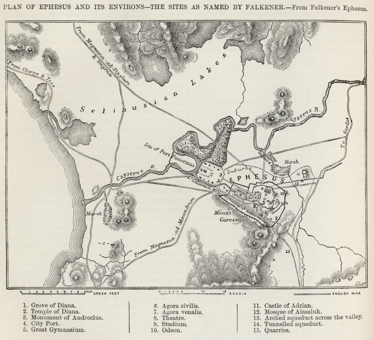Plan of Ephesus and sen Environs, 