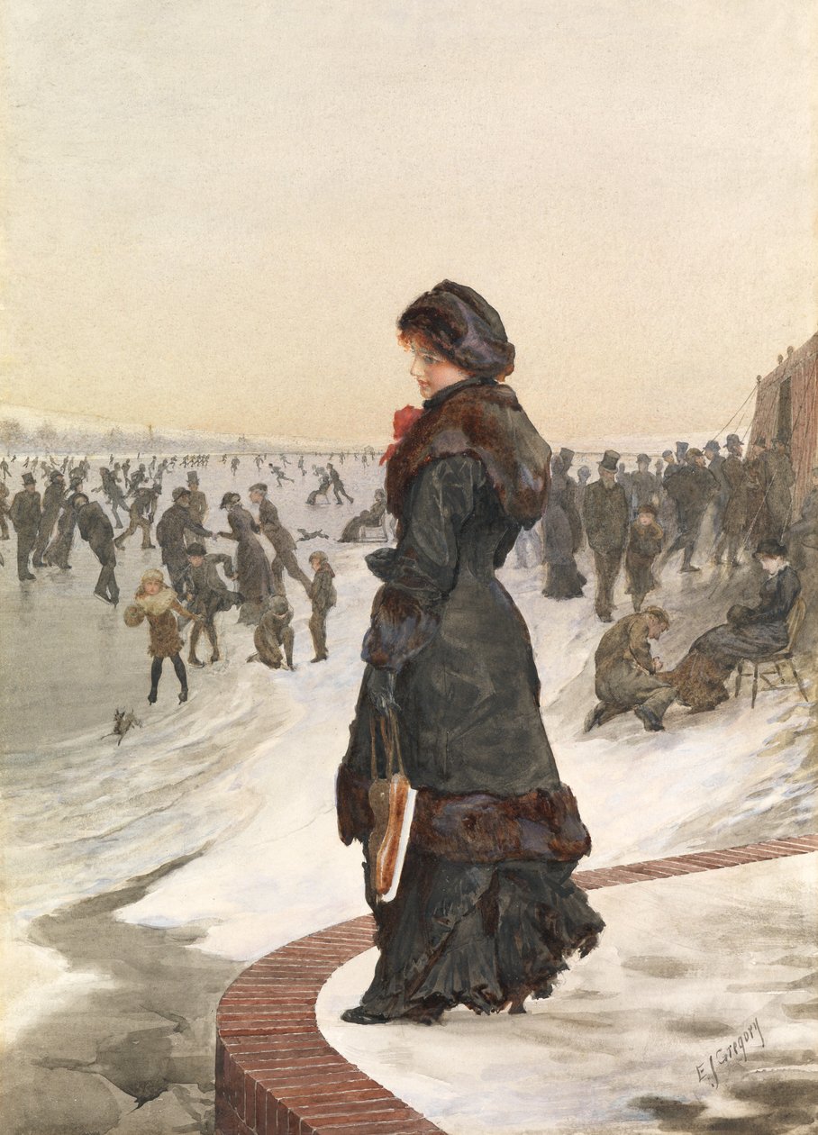 The Skater (wc ja vartaloväri paperilla) tekijältä Edward John Gregory