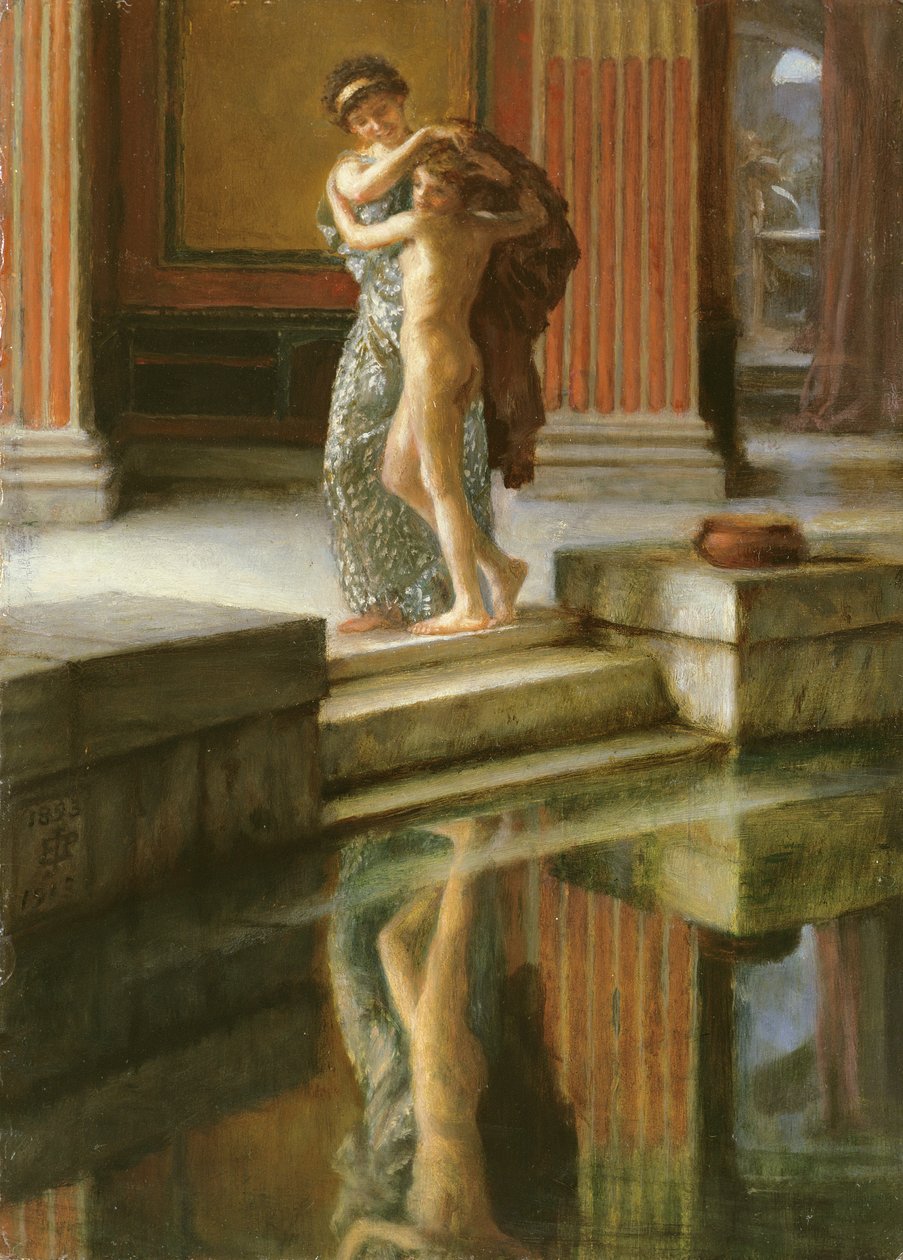 Idle Fears, öljyluonnos, 1893-1913 tekijältä Edward John Poynter