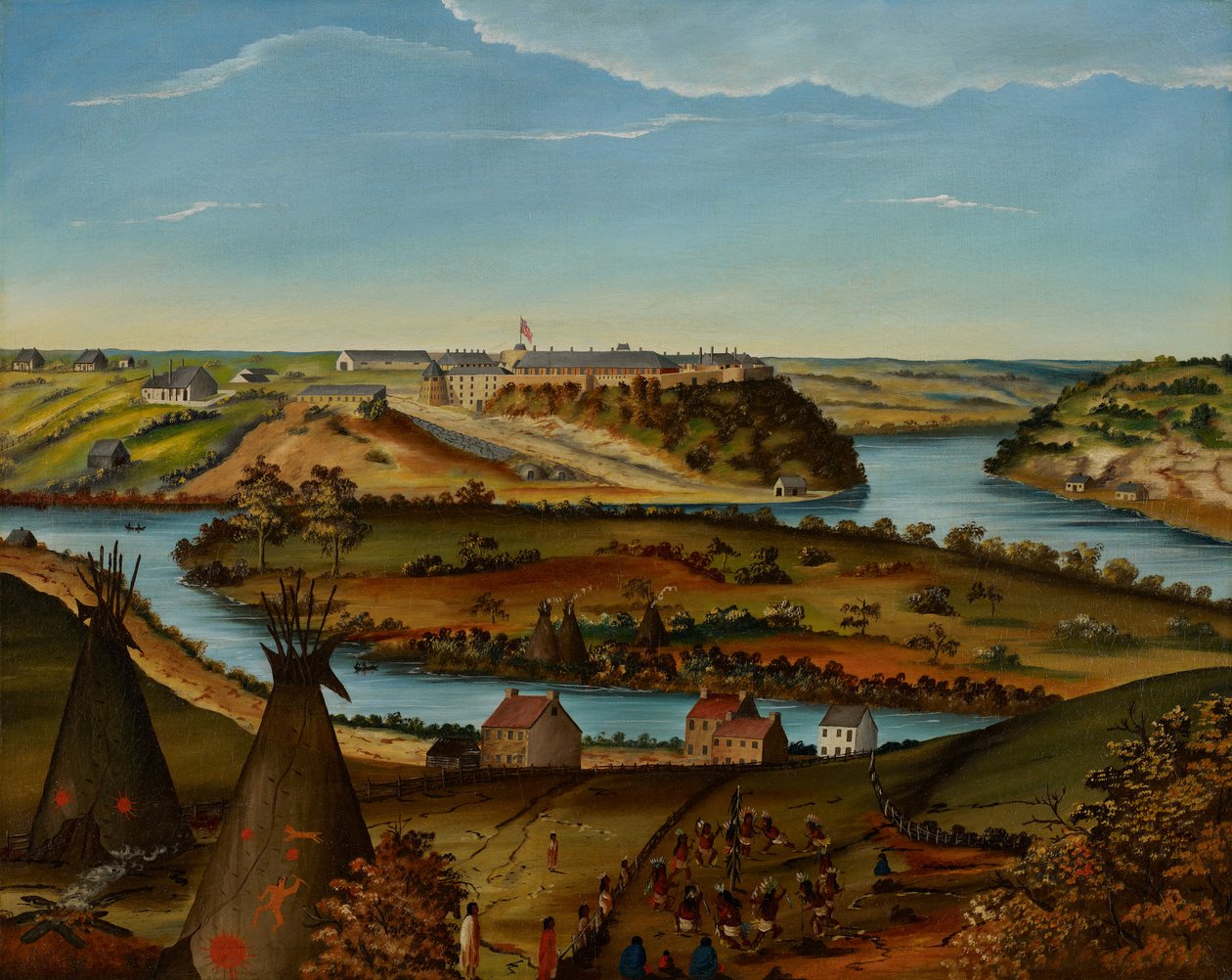 Näkymä Fort Snellingistä, noin 1850 tekijältä Edward K. Thomas