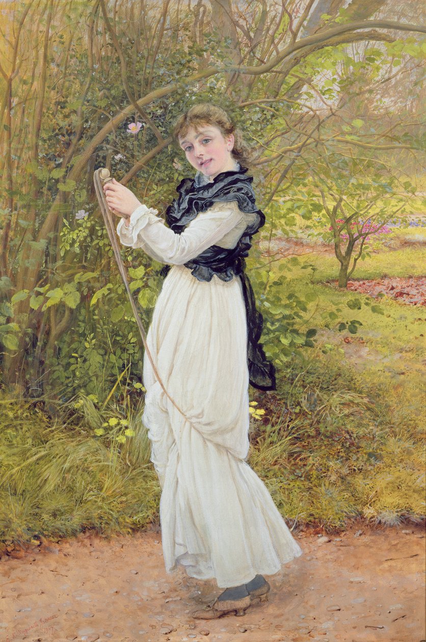 Skipping, muotokuva taiteilijan tyttärestä, Barbarasta, 1877. tekijältä Edward Killingworth Johnson