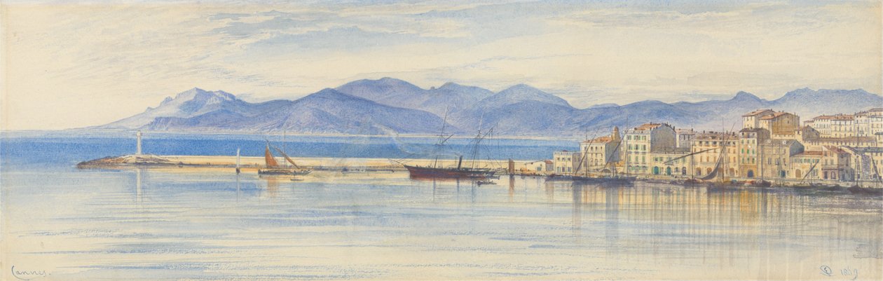 Näkymä Cannesin satamaan tekijältä Edward Lear