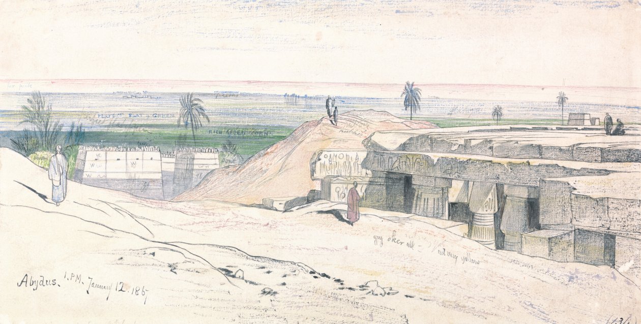 Abydos, 13.00, 12. tammikuuta 1867 (134) tekijältä Edward Lear