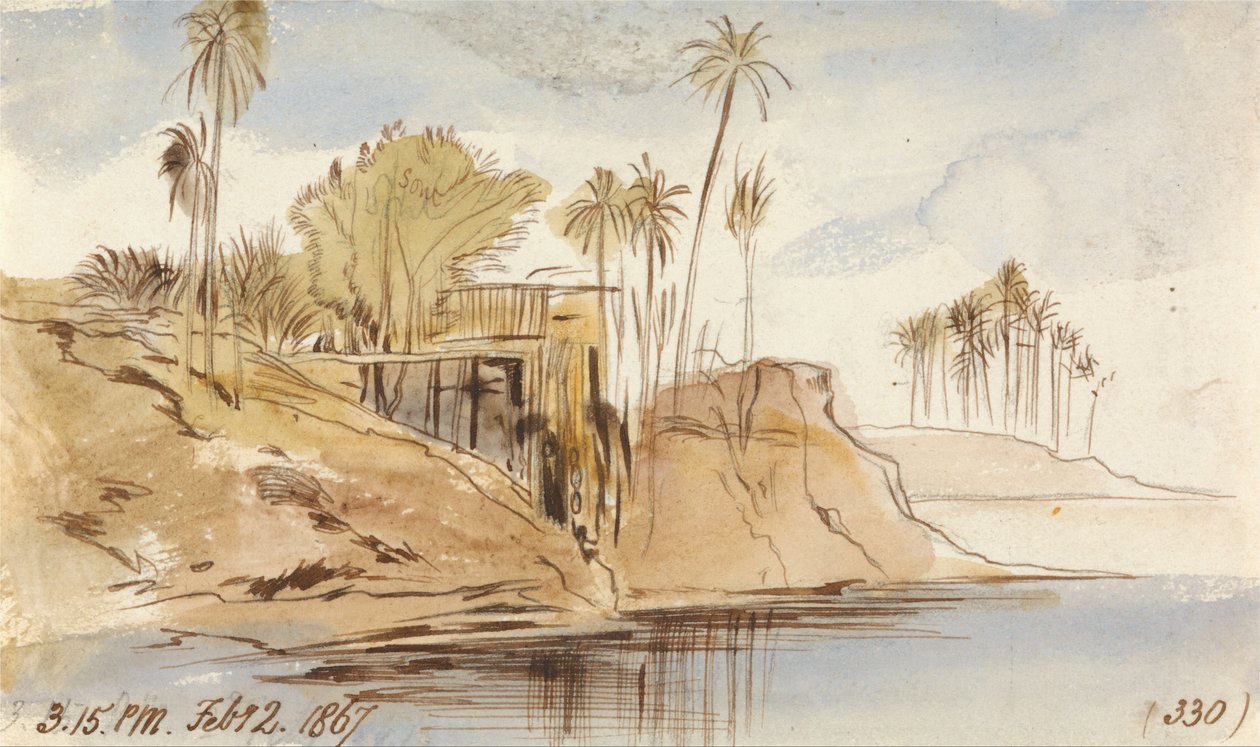 Ibreemin ja Wady Halfehin välillä, klo 15.15, 2. helmikuuta 1867 (330) tekijältä Edward Lear